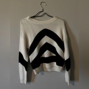 Black and white knitted sweater
